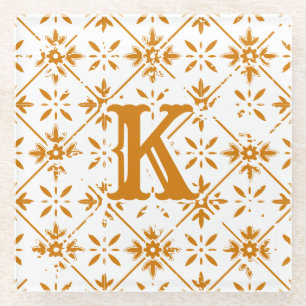 Spaans Patroon Noodlijdende Tegel   Glazen Onderzetter