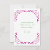 SPAANS PINK ROSES QUINCEAÑERA | BEDANKKAART (Achterkant)