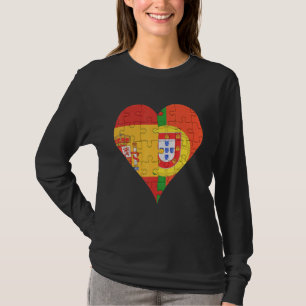 Spaans Portugees vlaghart T-shirt
