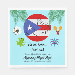 Spaans Puerto Ricaans Boricua Boy Baby shower Servet