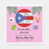 Spaans Puerto Ricaans Boricua Meisje Roze Baby sho Servet (Voorkant)