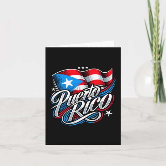 Spaans Puerto Rico Vlag Erfgoed Maand Kaart (Voorkant)