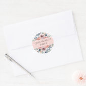 Spaans, Quinceañera, Bloem Stempel/Zegel Favor Ronde Sticker (Envelop)