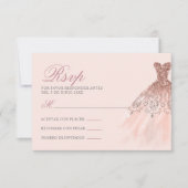 Spaans Quinceañera Mis Quince Pink Rose RSVP (Voorkant)