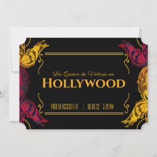 SPAANS quinceañera oude HOLLYWOOD BIRTHDAY-ticket Kaart