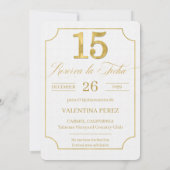 Spaans Quinceanera Save the Date in Golden Hues (Achterkant)
