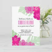 SPAANS quinceañera TROPICAL LUAU roze floral Kaart (Staand voorkant)