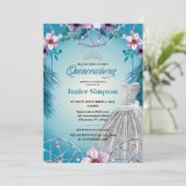 Spaans Quinceañera veer Dream catcher roze Inv Kaart (Staand voorkant)