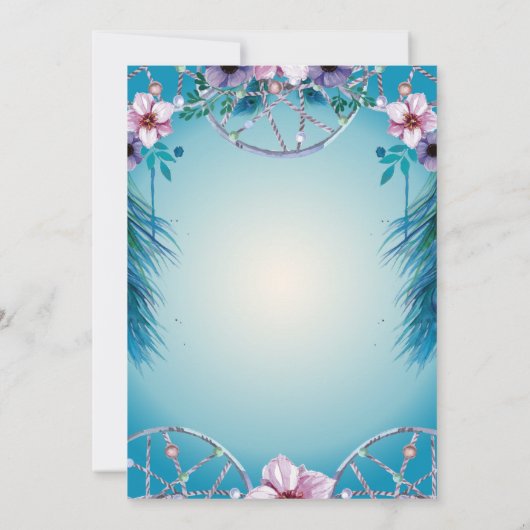 Spaans Quinceañera veer Dream catcher roze Inv Kaart (Achterkant)