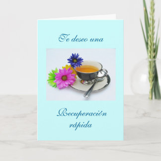Spaans: Recuperación- taza de té / Get well Kaart