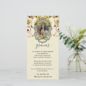 Spaans Religieus begrafenis heilig hart Jezus Bedankkaart (Staand voorkant)