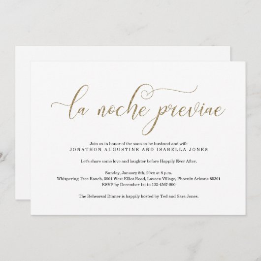 Spaans repetitief diner uitnodiging (Voorkant / Achterkant)