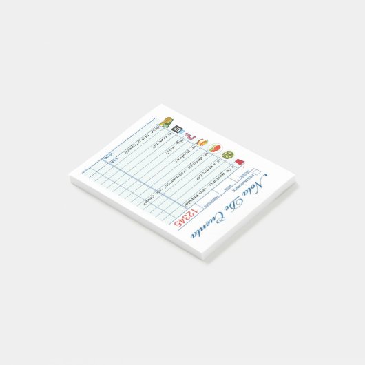 Spaans restaurant met rollenspel post-it® notes (Schuin)