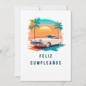 Spaans Retro Classic Car  Elke Leeftijd Verjaardag Kaart (Achterkant)