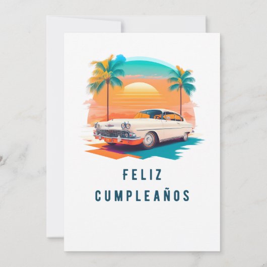 Spaans Retro Classic Car  Elke Leeftijd Verjaardag Kaart (Achterkant)