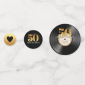 Spaans Retro Vinyl Record 50ste Jubileum Confetti (Achterkanten)