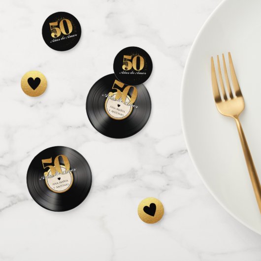 Spaans Retro Vinyl Record 50ste Jubileum Confetti (Groep)