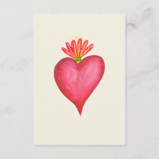 Spaans, Rode Hart & Bloem Mexicaanse Bruiloft Informatiekaartje (Achterkant)