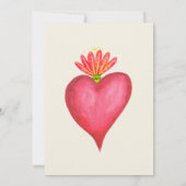 Spaans, rood hart en bloem Mexicaanse bruiloft Kaart (Achterkant)