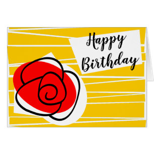 Spaans Roos Birthday-grietkaartlandschap