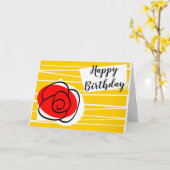 Spaans Roos Birthday-landschap Kaart (Gele Bloem)