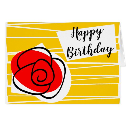 Spaans Roos Birthday Text landschap (Voorkant Horizontaal)
