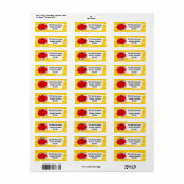 Spaans Roos: etiket met retouradres (Full Sheet)