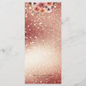 Spaans, Roos Goud en Blush Roze Bloemen Menu (Achterkant)