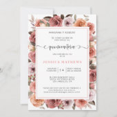 Spaans Roos Goud Quinceañera Roze, Blush Bloemen Kaart (Voorkant)