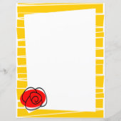 Spaans Roos Grensstreep Tekstpapier 8.5 x 11 (Achterkant)