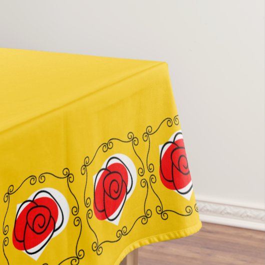 Spaans Roos Hoeken tafelkleed 60 x 84 (Voorbeeld)