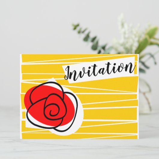 Spaans Roos Invitation horizontaal Kaart (Staand voorkant)