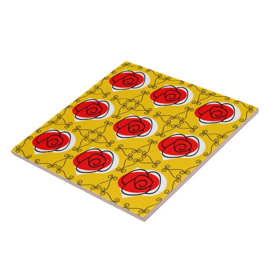 Spaans Roos Multi keramische tegel Tegeltje (Zijkant)