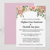 Spaans Roos Rosa Blush Waterverf Kaart (Voorkant / Achterkant)