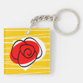 Spaans Roos sleutelhanger acrylvierkant (Achterkant)