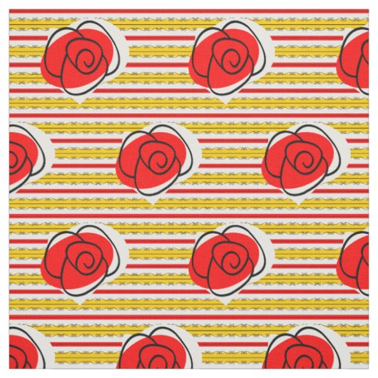 Spaans Roos Stripe stof, klein afdrukken Stof (Swatch)
