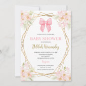 Spaans roze blush floral baby shower uitnodiging (Voorkant)