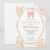 Spaans roze blush floral baby shower uitnodiging (Voorkant / Achterkant)