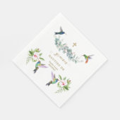 Spaans Roze Hibiscus Flowers Eucalyptus Bautizo Servet (Hoek)