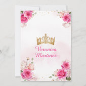 Spaans Roze Roze Prinses 15 Jaar Verjaardag Kaart (Achterkant)