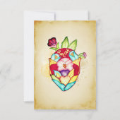 Spaans, Rustic Heart Mexicaanse Trouw RSVP Kaart (Achterkant)