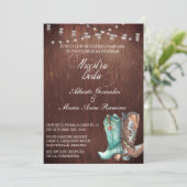 Spaans Rustic Wood Cowboy Boots Kaart (Staand voorkant)