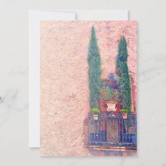Spaans, rustiek balkon en Planten Mexicaanse bruil Kaart (Achterkant)