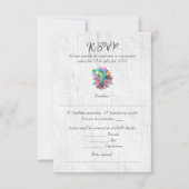 Spaans, rustiek hart Mexicaanse bruiloft RSVP Kaartje (Voorkant)