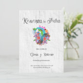 Spaans rustiek hart Mexicaanse bruiloft Save the D Kaart (Staand voorkant)