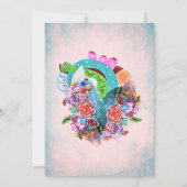 Spaans, rustieke bloemen hart Mexicaanse bruiloft Kaart (Achterkant)