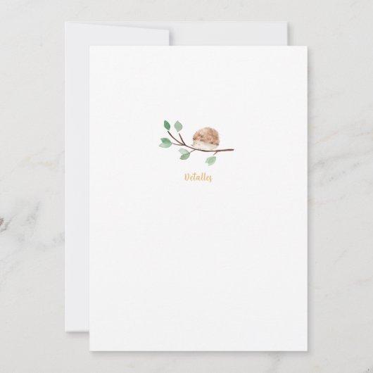 Spaans Safari Baby shower Uitnodiging (Achterkant)