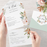 Spaans Sage, aardbeentjes All In One Uitnodiging<br><div class="desc">Elegant Earth tones Floral All-in-One Wedding nodigt in het Spaans uit met geperforeerde RSVP. Milieuvriendelijk omdat er geen extra invoegkaarten, RSVP-kaarten of zelfs enveloppen nodig zijn, is deze uitnodiging alles! De capaciteit om zowel de Ceremonie van het Wedden als de details van de Ontvangst van de Ontbinding, evenals briefkaart RSVP...</div>