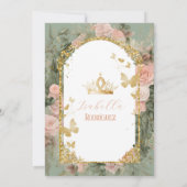 Spaans Sage Green Quinceañera 15 Anos Kaart (Achterkant)