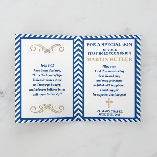 Spaans Sailor First Community Boy Wenskaart Kaart (Binnen)